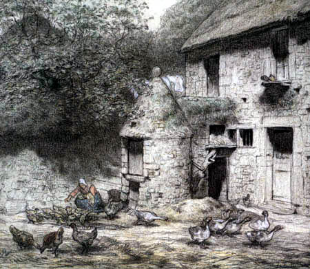Jean-François Millet - Das Haus am Brunnen in Gruchy