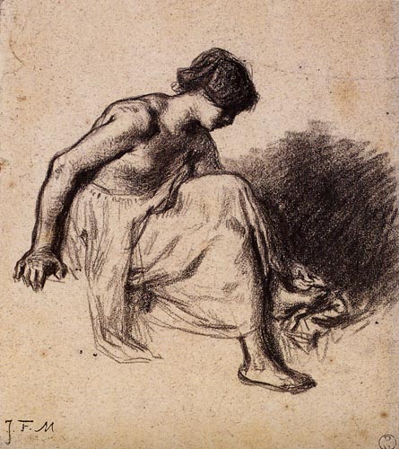 Jean-François Millet - Femme se lavant les pieds