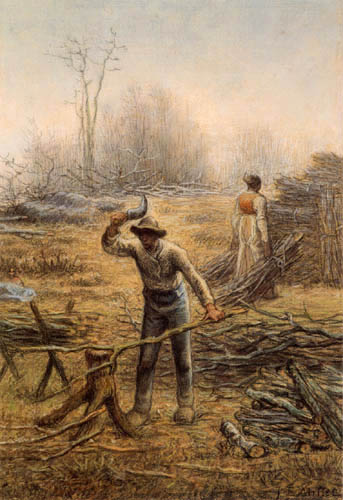Jean-François Millet - Woodcutter and Wood Collector
