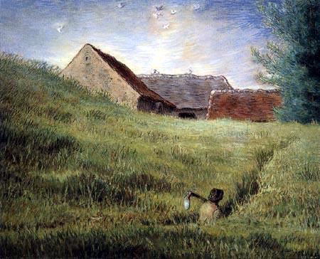 Jean-François Millet - Camino trillado en el prado