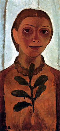 Paula Modersohn-Becker - Autoportrait avel le rameau de camélia