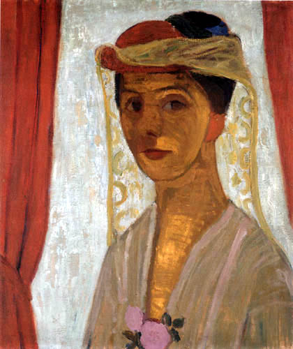 Paula Modersohn-Becker - Autoportrait avec un chapeau et voile