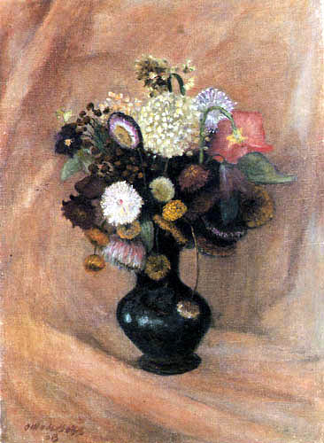 Otto Modersohn - Straw flowers in a vase