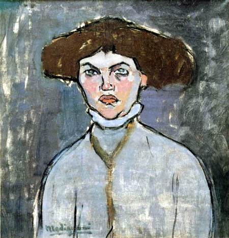 Amedeo Modigliani - Head of a young woman