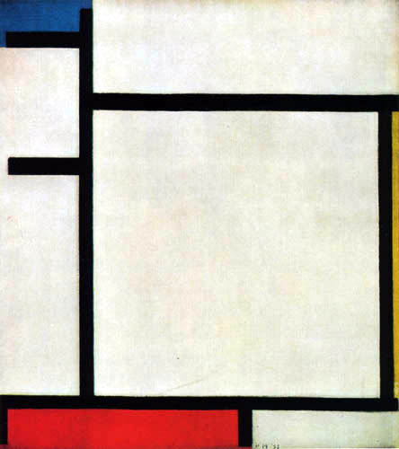 Piet (Pieter Cornelis) Mondrian (Mondriaan) - Composición con rojo, amarillo y azul