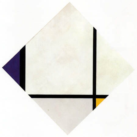 Piet (Pieter Cornelis) Mondrian (Mondriaan) - Composición rombo I