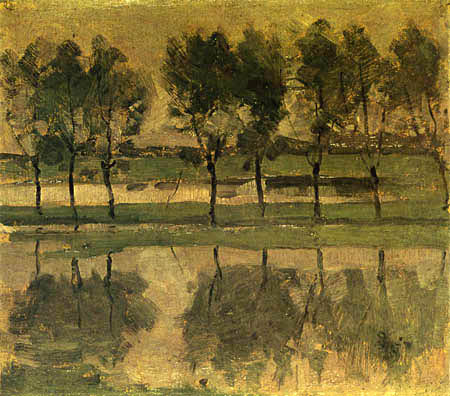 Piet (Pieter Cornelis) Mondrian (Mondriaan) - Les arbres sur la Gein