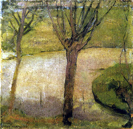 Piet (Pieter Cornelis) Mondrian (Mondriaan) - Trees on the Kalfje