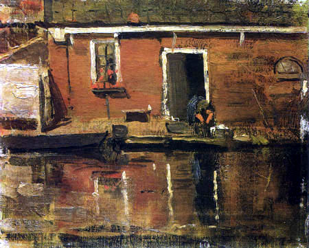 Piet (Pieter Cornelis) Mondrian (Mondriaan) - Farm on a canal