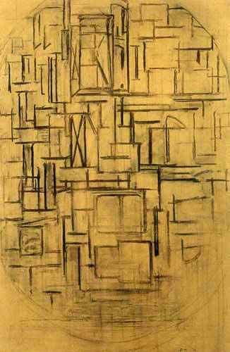 Piet (Pieter Cornelis) Mondrian (Mondriaan) - Échafaudage, étudier à tableau III