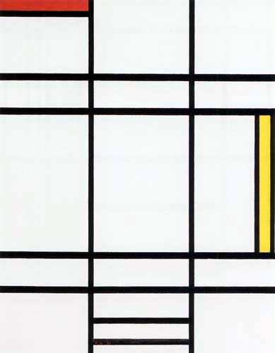 Piet (Pieter Cornelis) Mondrian (Mondriaan) - Composición A en rojo, amarillo y blanco
