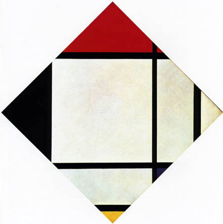 Piet (Pieter Cornelis) Mondrian (Mondriaan) - Composición en un rombo