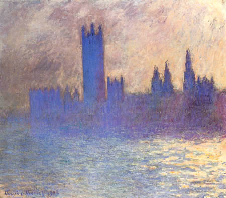 Claude Oscar Monet - The Parliament in London in the Morning Sun