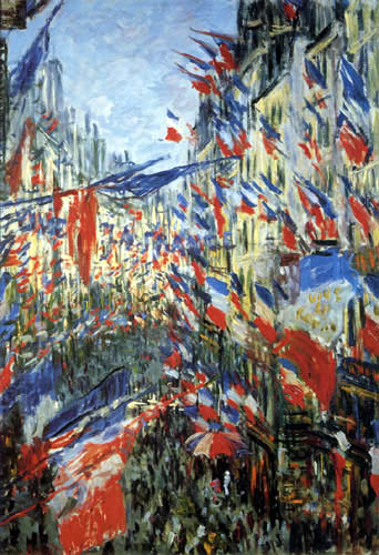 Claude Oscar Monet - Die Rue Saint-Denis mit Flaggen