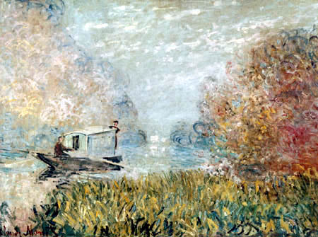 Claude Oscar Monet - Das Atelier im Boot auf der Seine