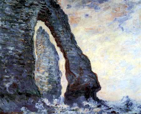 Claude Oscar Monet - Der Felsen d'Aval mit Pforte und Spitze