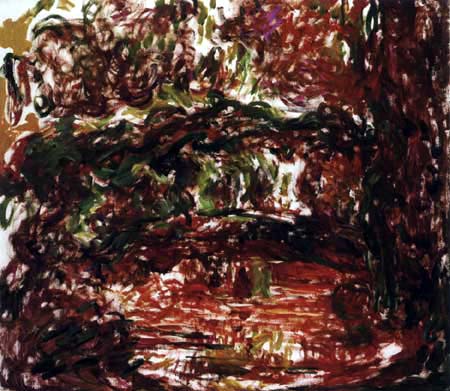 Claude Oscar Monet - Die japanische Brücke, rot weiss