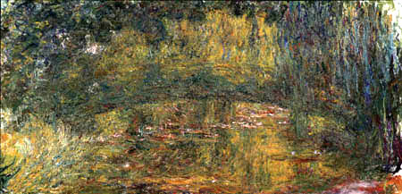 Claude Oscar Monet - Die japanische Brücke gelblich grün