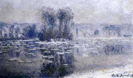 Claude Oscar Monet - Eisschollen in Bennecourt