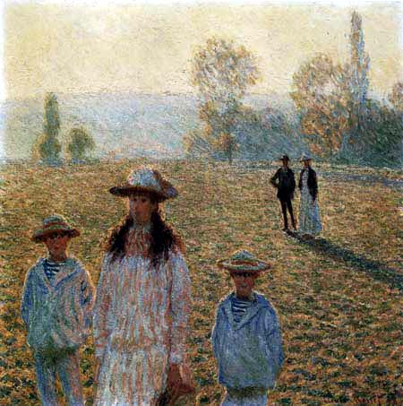 Claude Oscar Monet - Landschaft mit Figuren bei Giverny