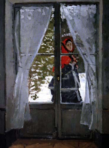 Claude Oscar Monet - La Capeline rouge, portait de Madame Monet