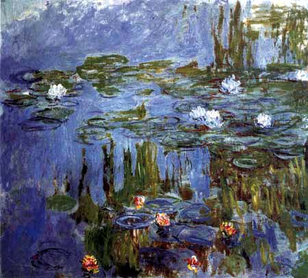 Claude Oscar Monet - Weisse und rote Seerosen