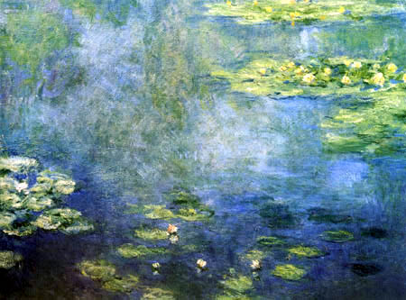 Claude Oscar Monet - Seerosenteich blau grün