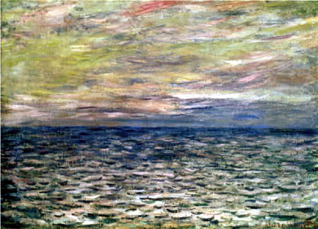 Claude Oscar Monet - Sonnenuntergang am Meer bei Pourville