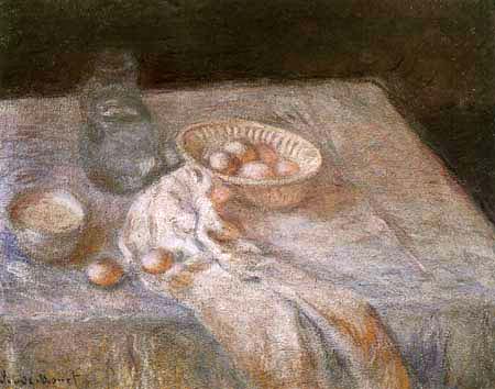 Claude Oscar Monet - Srilleben mit Eiern