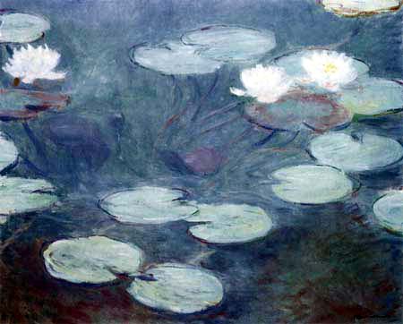 Claude Oscar Monet - Drei weisse Seerosen