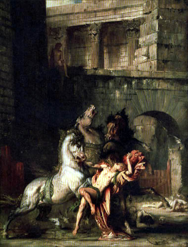 Gustave Moreau - Diomedes wird vom Pferd gebissen