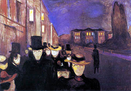 Edvard Munch - Abend auf der Karl Johan Straße