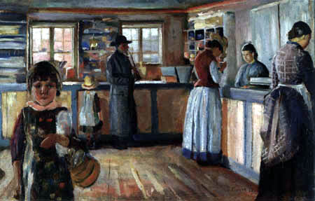 Edvard Munch - At the village grocer's shop in Vrengen