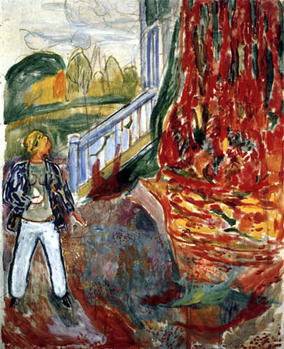 Edvard Munch - En pantalon devant le porche I