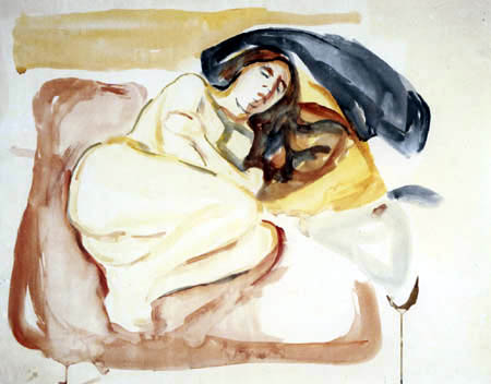 Edvard Munch - Liegende mit verschränkten Armen