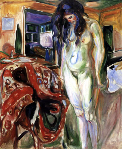 Edvard Munch - Modelo junto a la butaca de mimbre