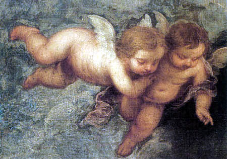 Bartolomé Esteban Murillo (Pérez) - Joseph with the Jesus child, detail