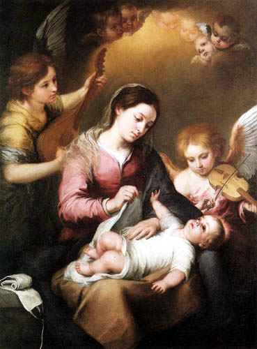 Bartolomé Esteban Murillo (Pérez) - Virgin and Child with Angels