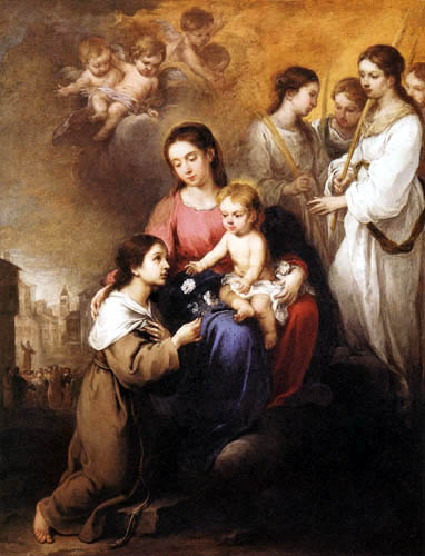 Bartolomé Esteban Murillo (Pérez) - The Virgin and the Child with Santa Rosalia
