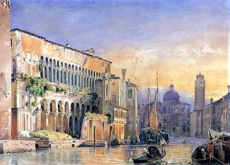 Friedrich Nerly (Nehrlich) - Grand Canal and Palazzo Fondaco dei Turchi