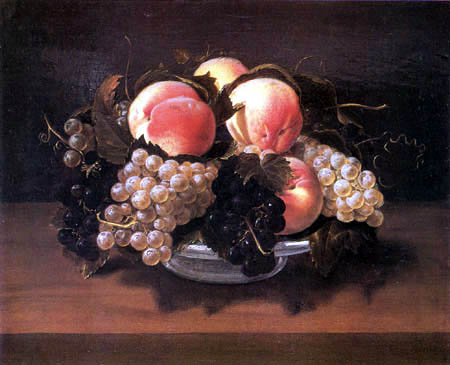 Panfilo Nuvolone - Fruit bowl with grapes and peaches