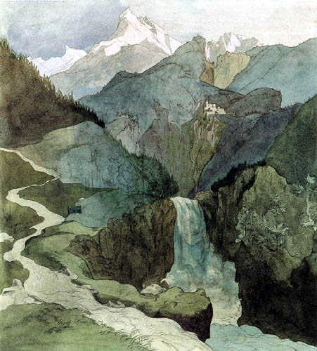Ernst Ferdinand Oehme - La cascade Pianazzo