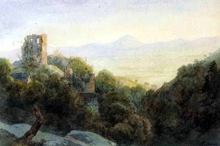 Ernst Ferdinand Oehme - The Castle Ruins in Krupka