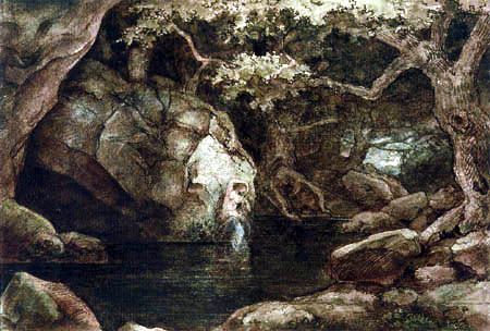Ernst Ferdinand Oehme - La grotte de nymphes