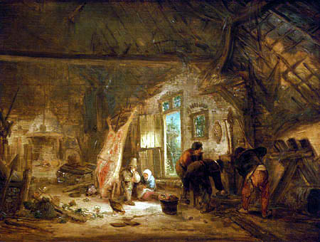 Isack van Ostade - In a Farmhouse
