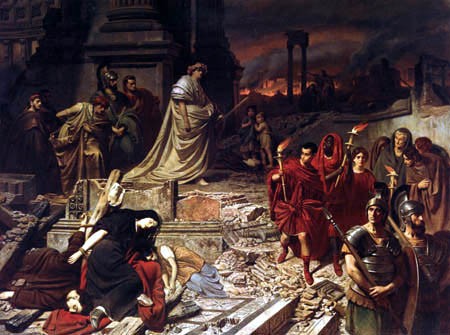 Karl T. von Piloty - Nero auf den Trümmern Roms