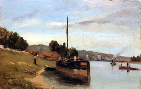 Camille Pissarro - Schleppkähne auf der Seine