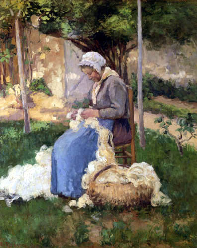 Camille Pissarro - Bäuerin sortiert Wolle