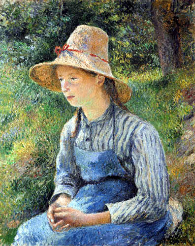 Camille Pissarro - Junges Bauernmädchen mit Hut