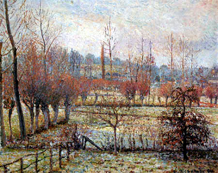 Camille Pissarro - Un matin d'hiver dans Eragny